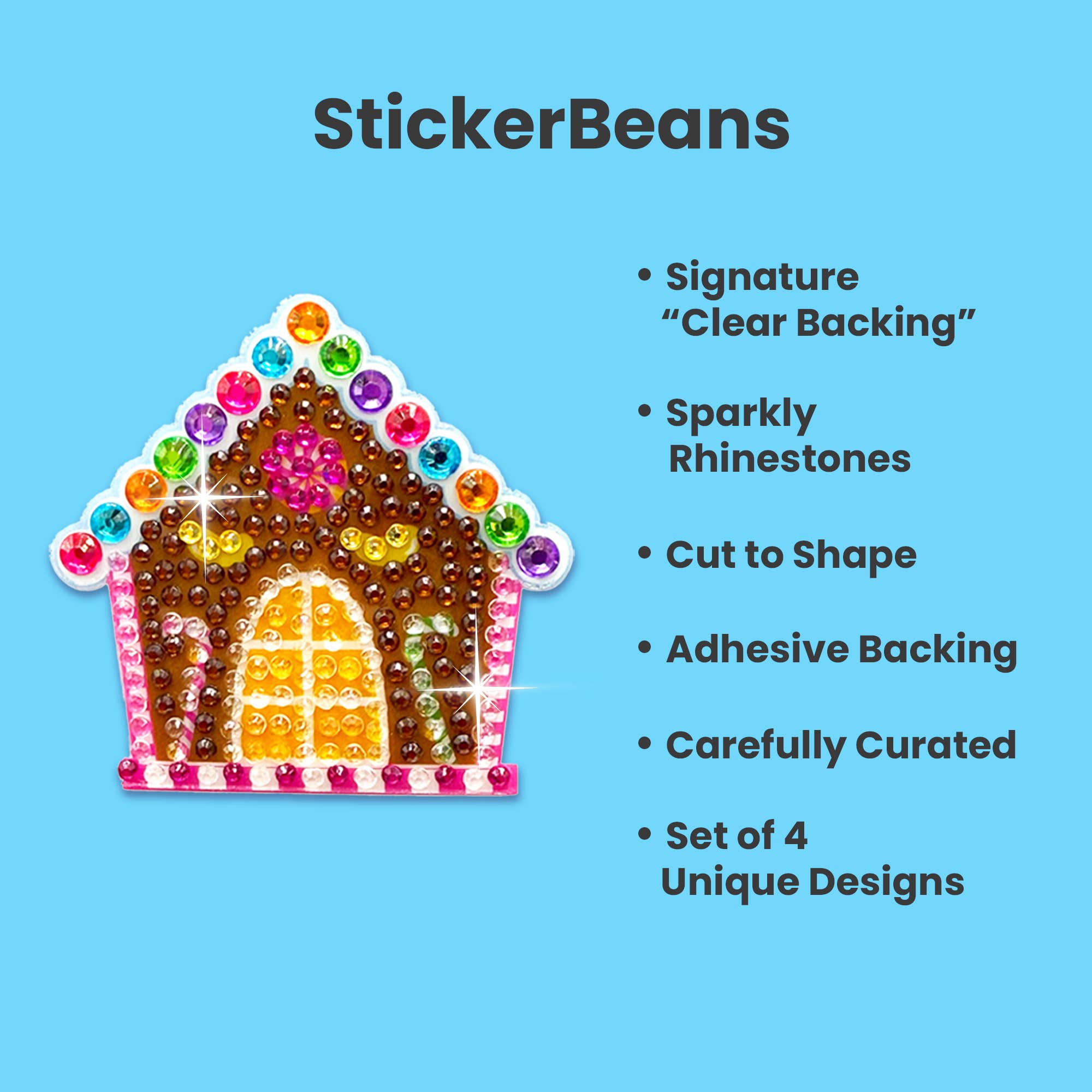 Christmas Set of 4 Stickerbeans