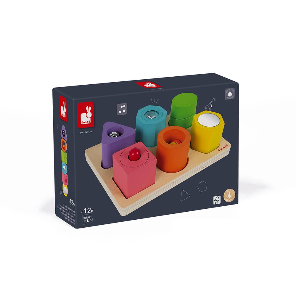 I Wood - Shapes &amp; Sounds - 6 Block Puzzle