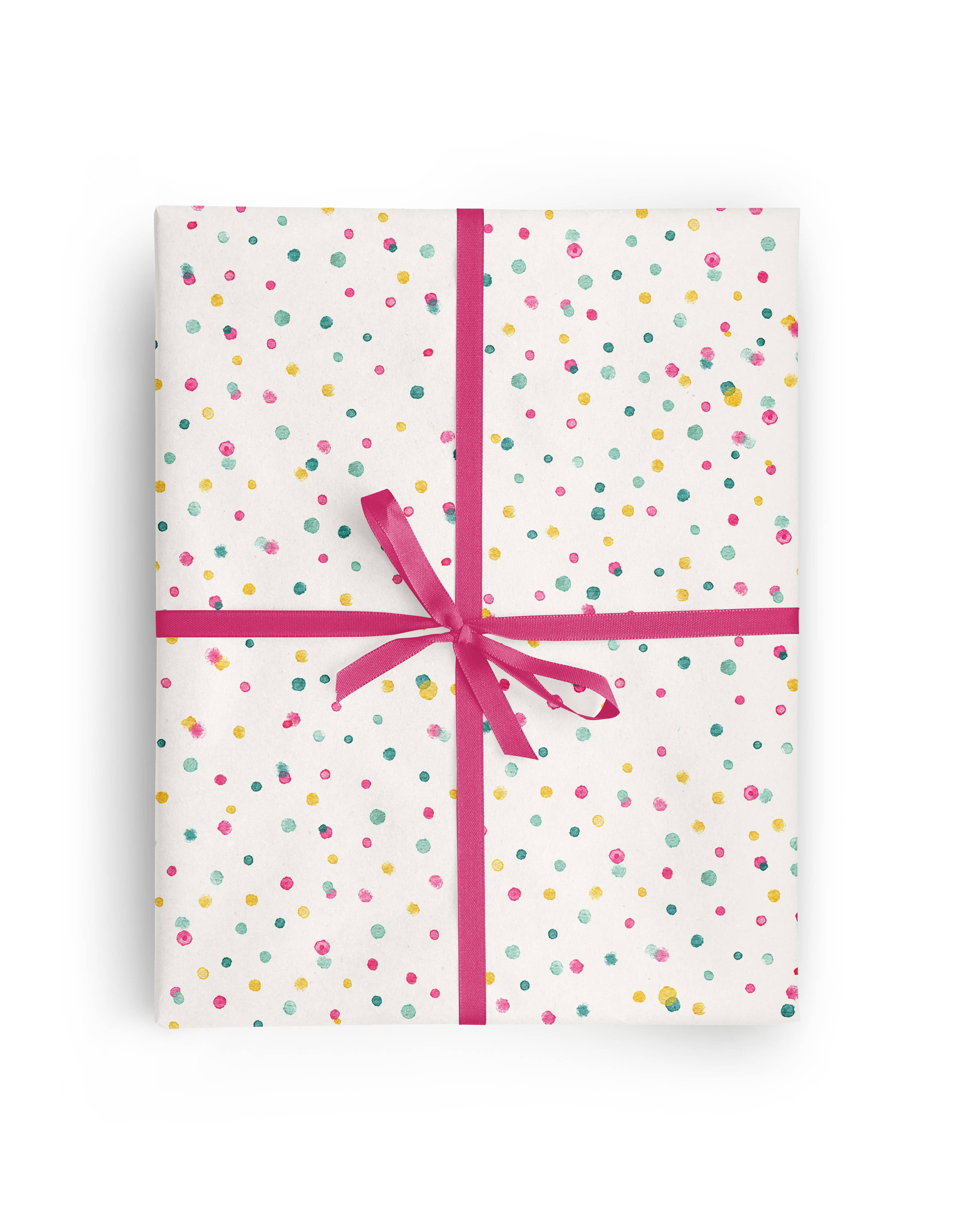 Small Watercolor Confetti Wrapping Paper Roll  