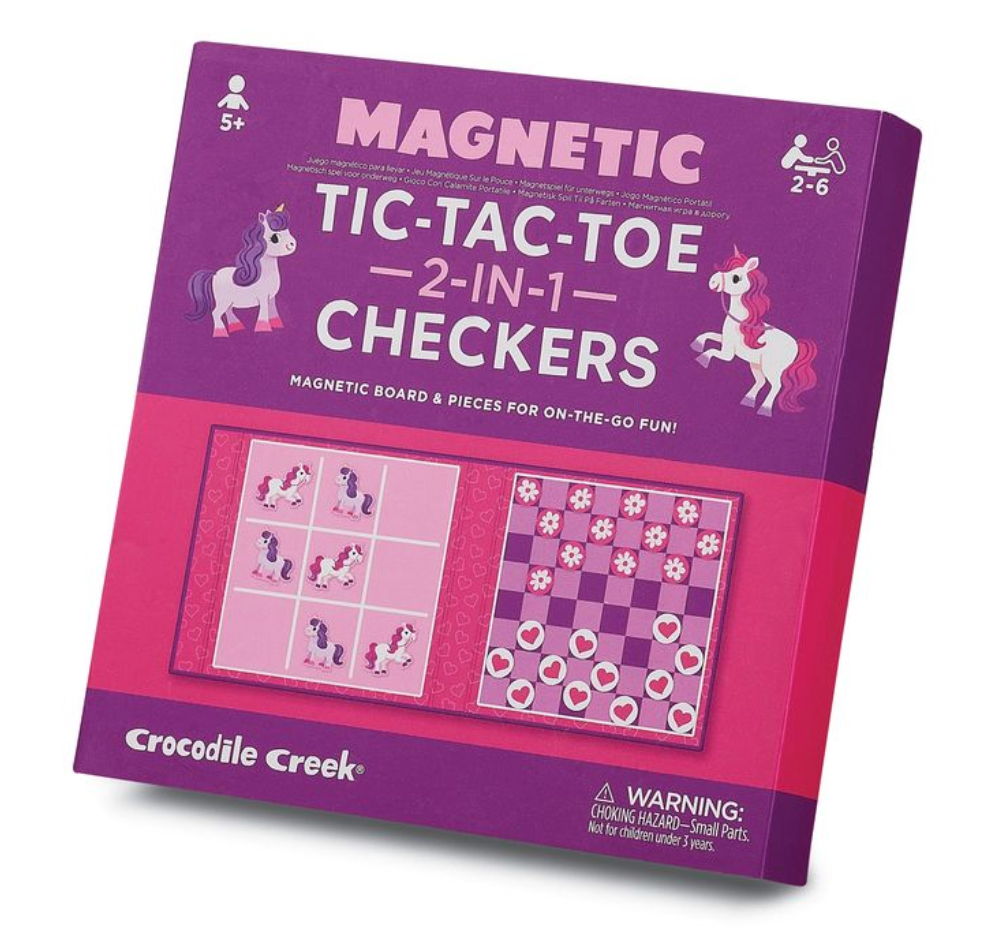 Magnetic Game - Tic Tac Toe &amp; Checkers Unicorn
