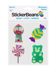Sweet Tooth Set of 4 2" Rhinestone Stickers