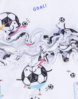 Soccer Balls Playing Soccer Pink - 2 Way Ruffle Back Zipper Footie