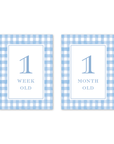 Cavalier Garden Gingham Blue Milestone Cards