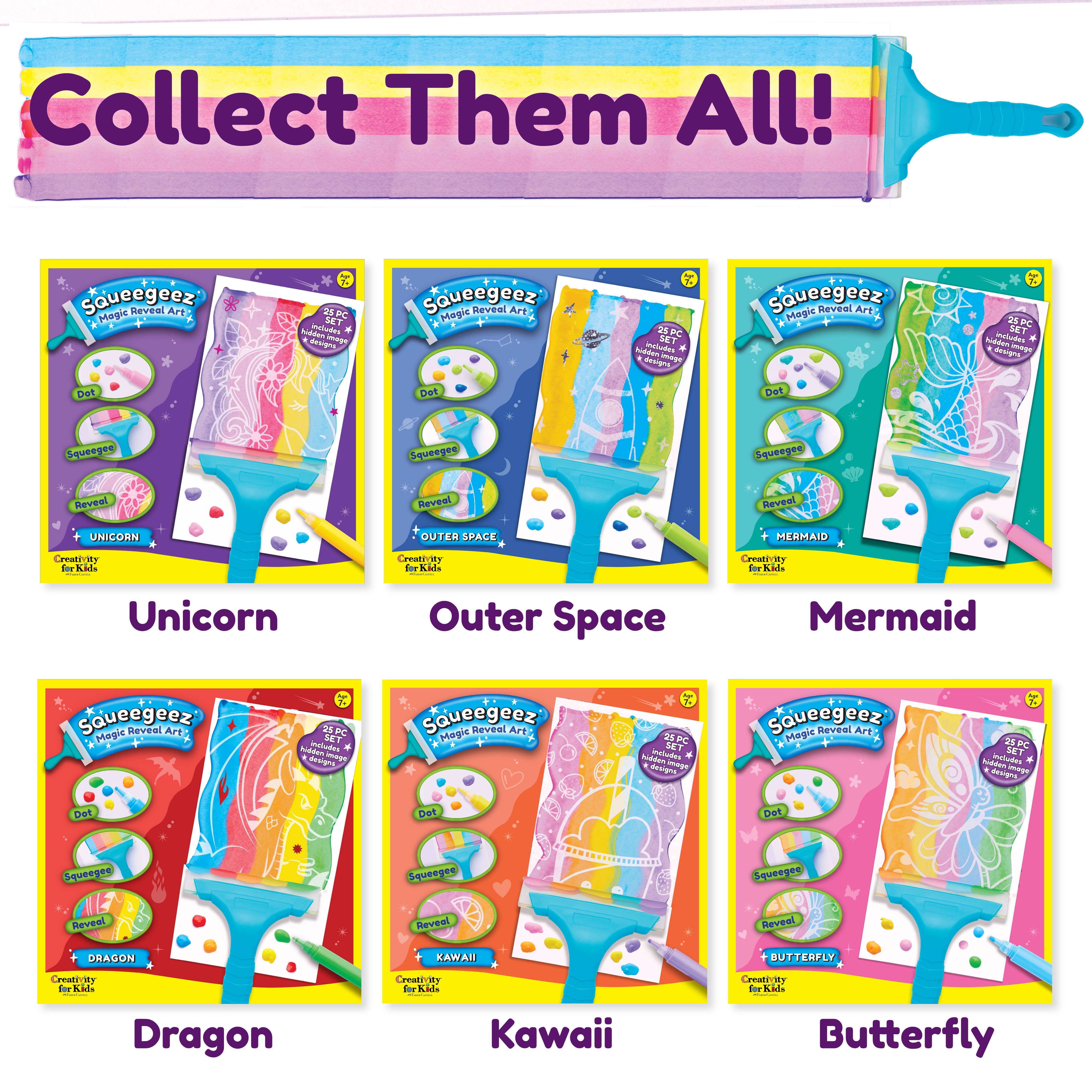 Squeegeez Magic Reveal Art Unicorn Paint Set for Kids