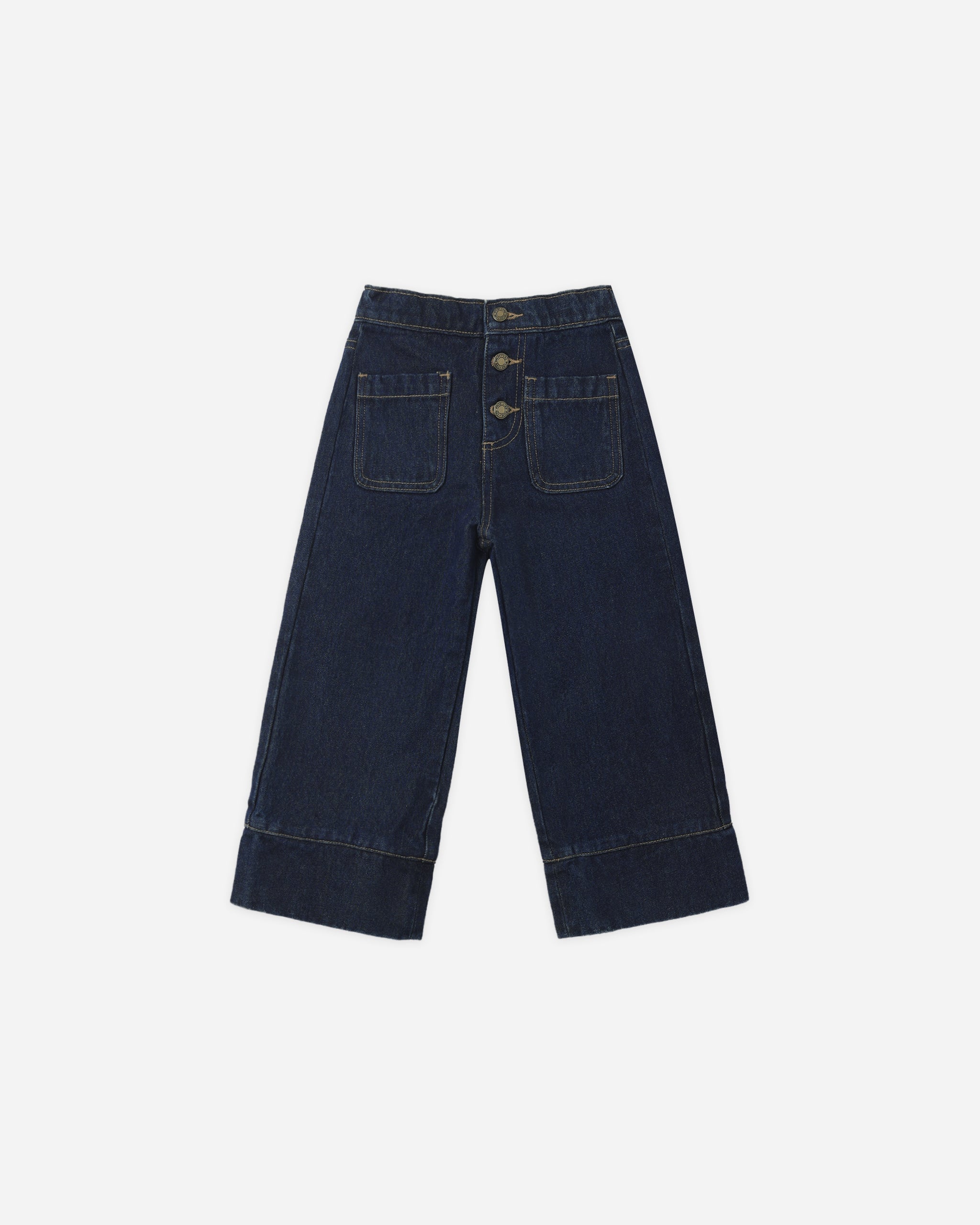 Patch Pocket Wide Leg Jean