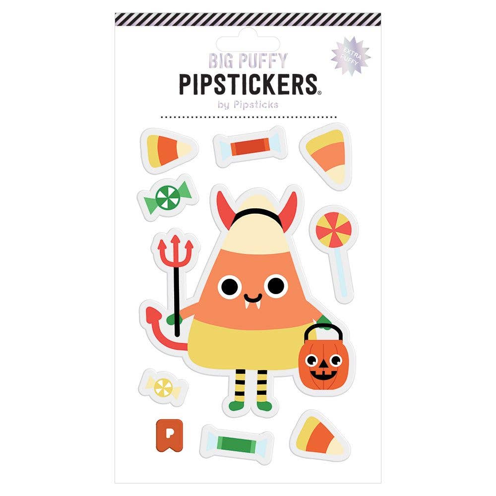 Big Puffy Candy Corn Devil Stickers