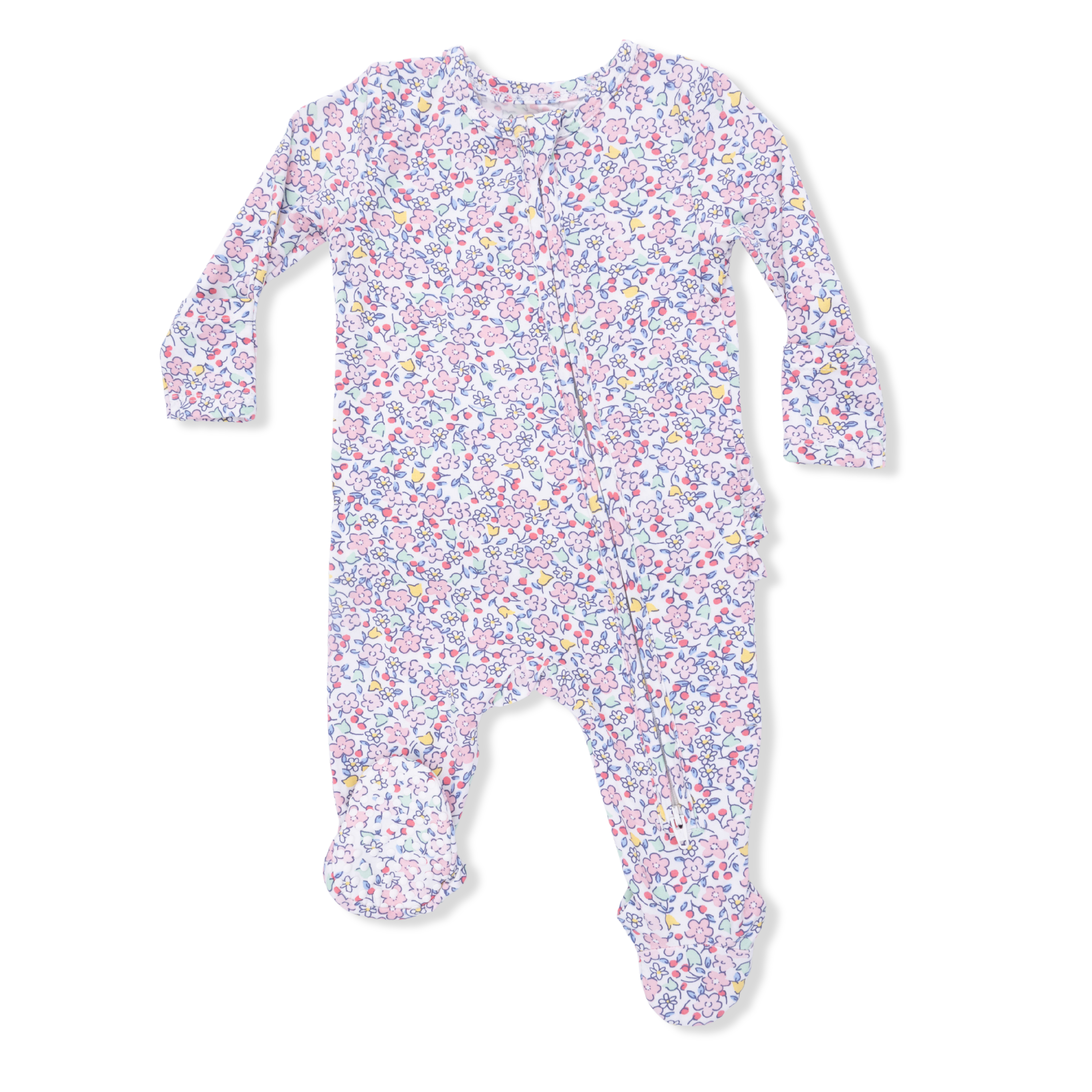 Elizabeth's Garden - 2 Way Ruffle Back Zipper Footie
