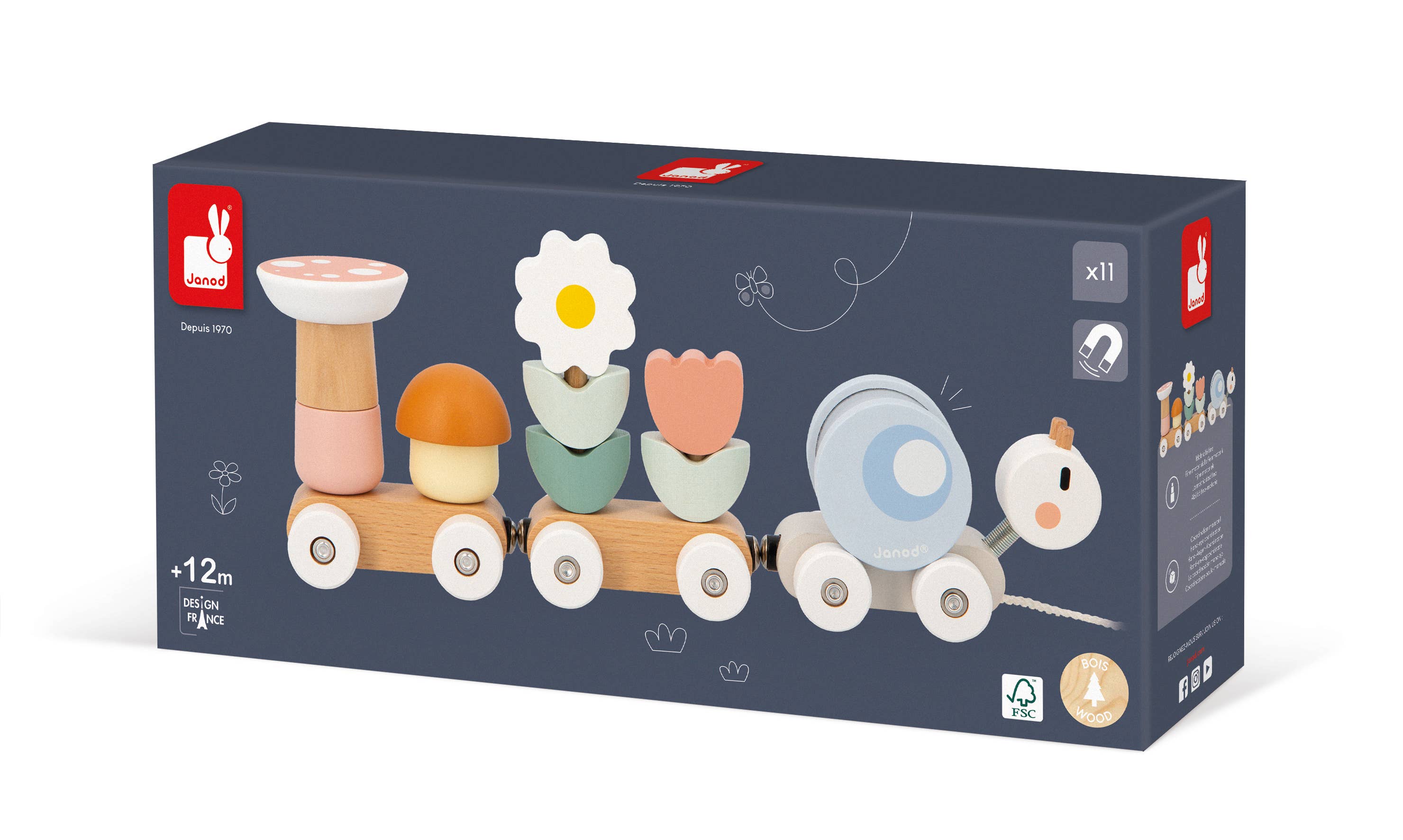 Sweet Snail Pull-Along Stacker Train