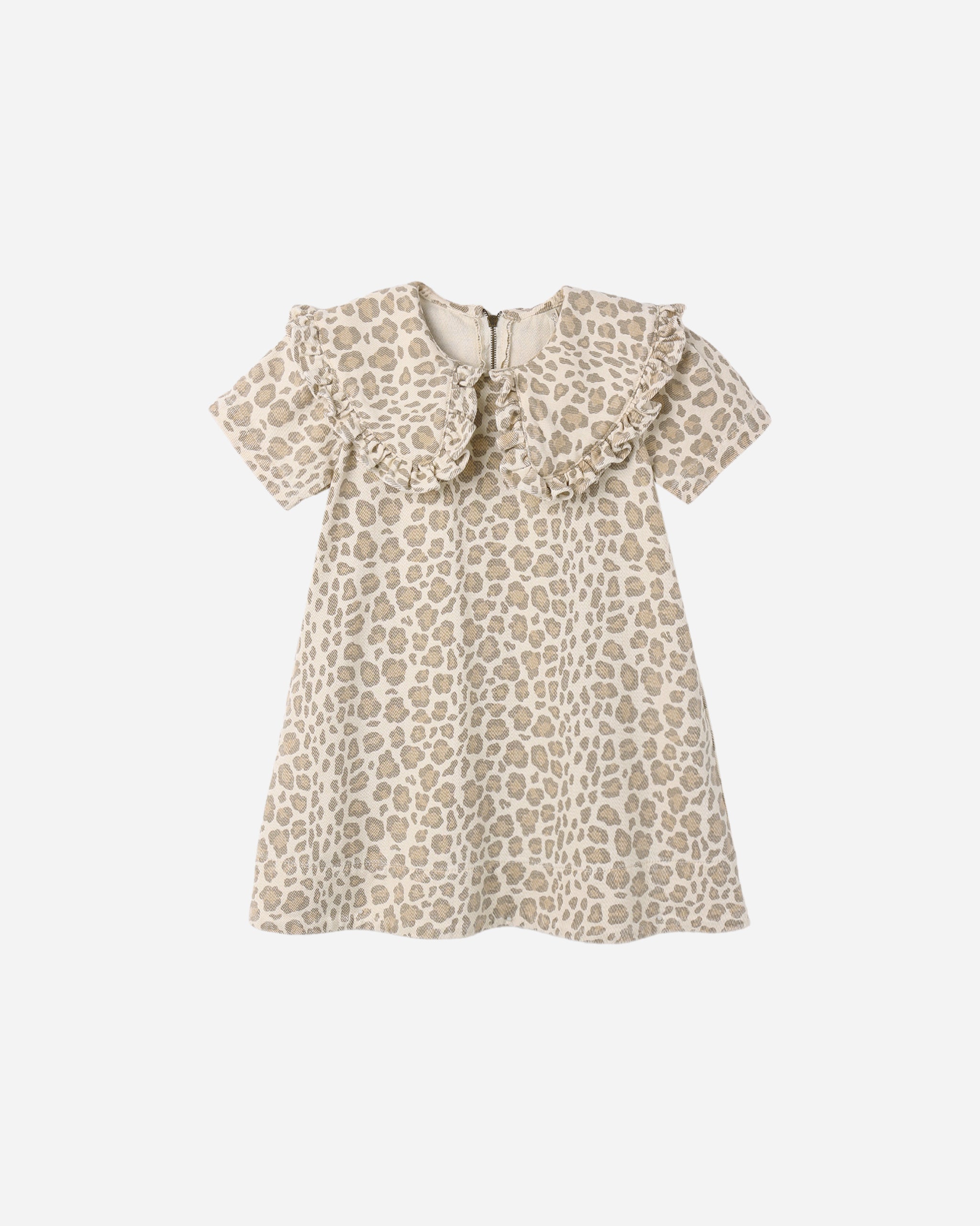 Leopard Denim Collared Dress
