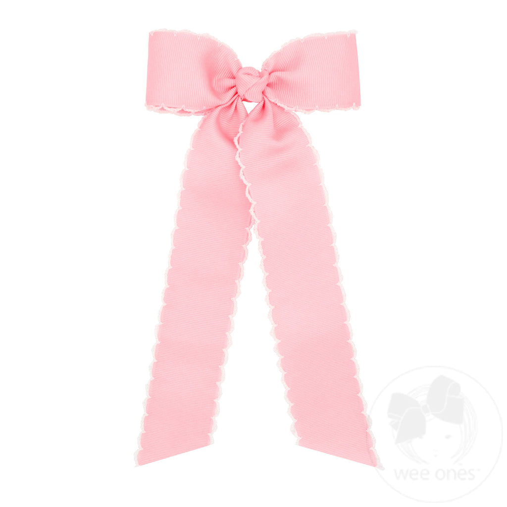 Pink Medium Grosgrain Bow w/ Tails