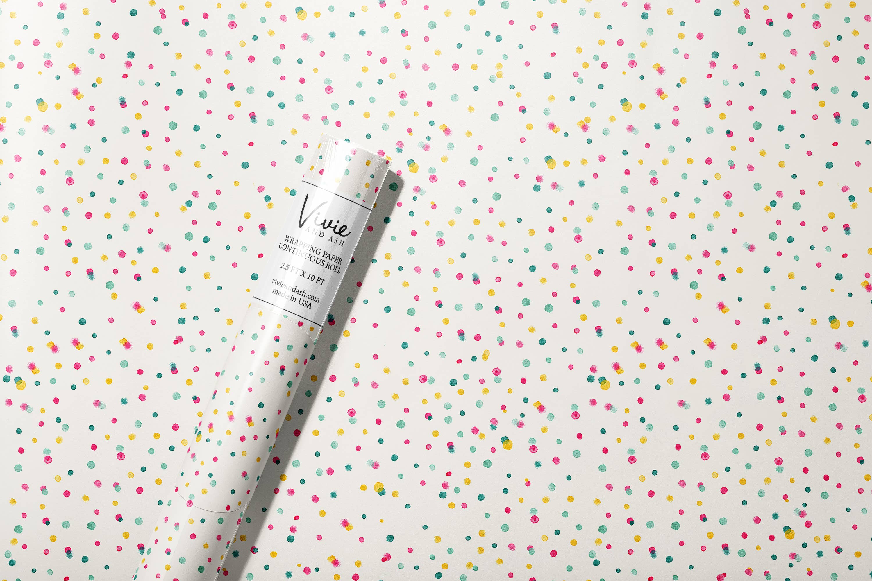 Small Watercolor Confetti Wrapping Paper Roll  