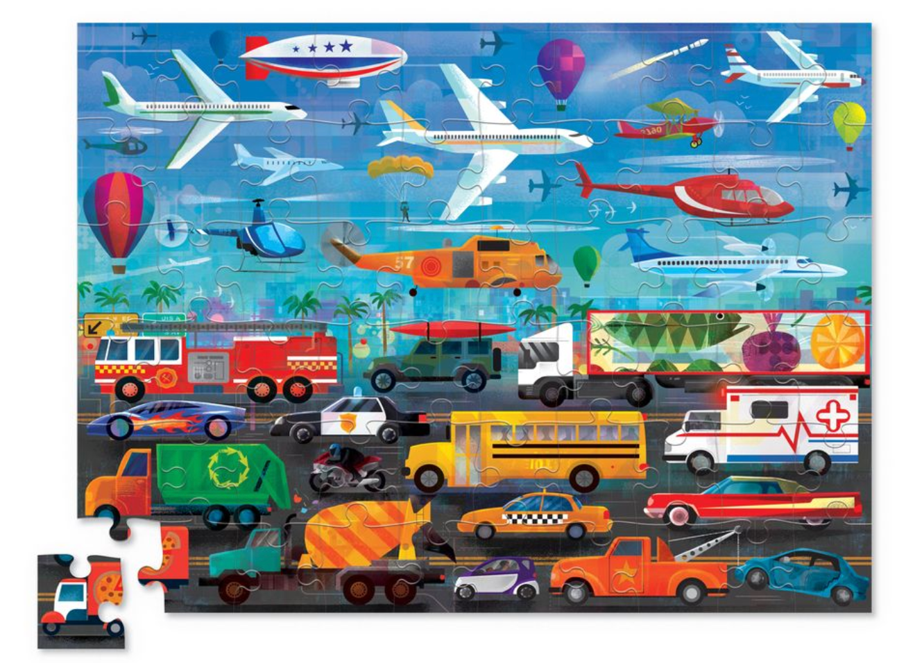 60-Piece Above &amp; Below Puzzle - Things That Go