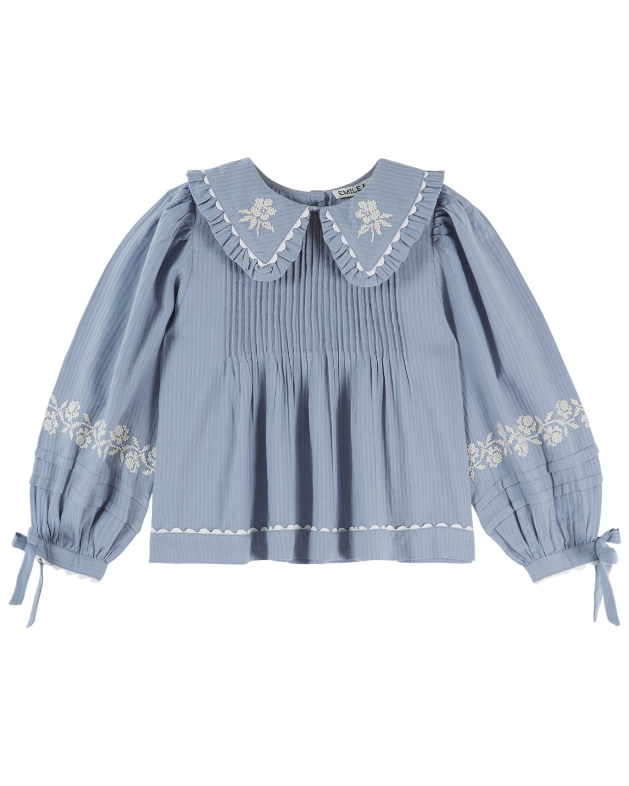 Blue Embroidered Blouse