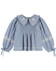 Blue Embroidered Blouse
