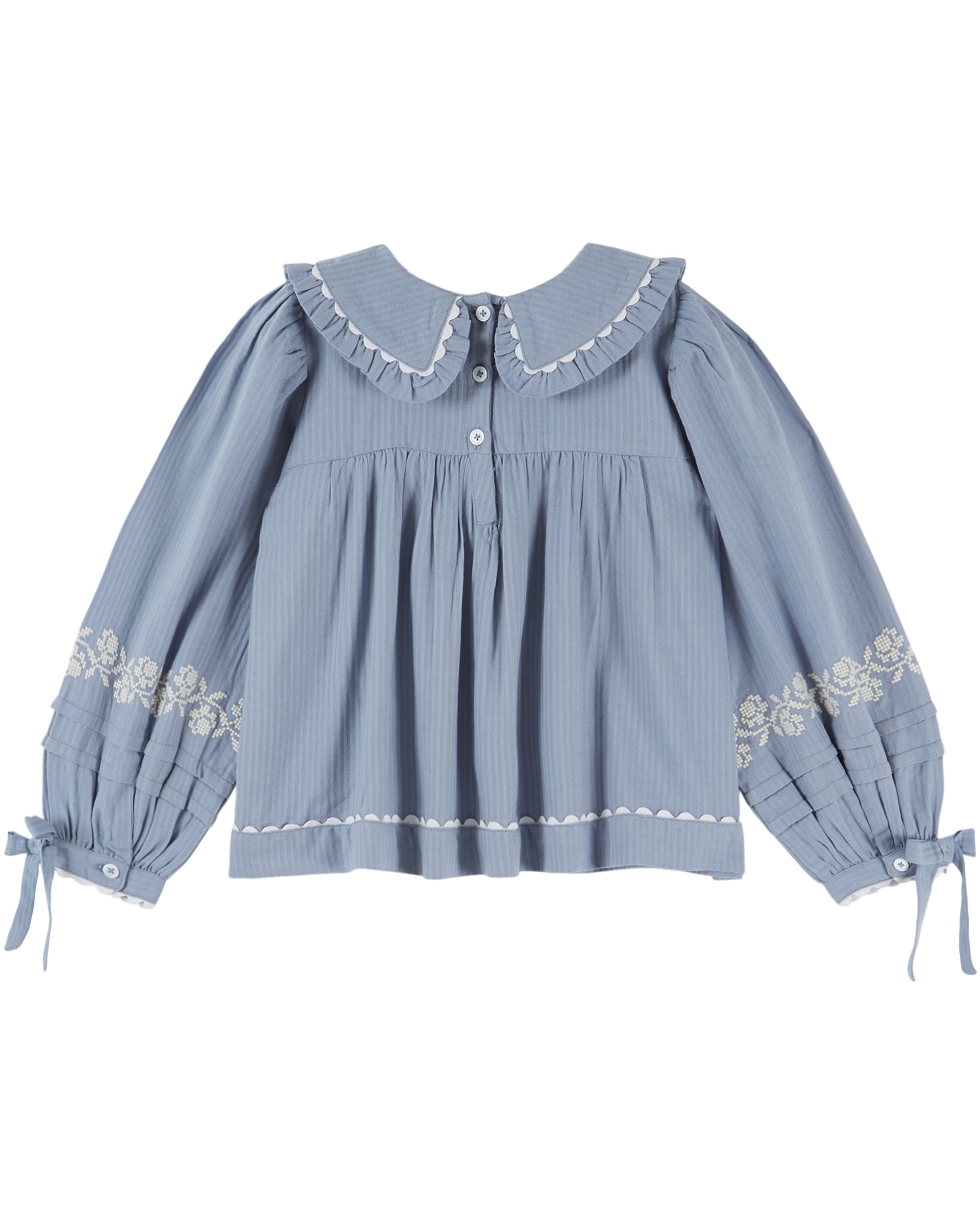 Blue Embroidered Blouse