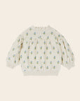 Ecru Floral Velour Sweatshirt