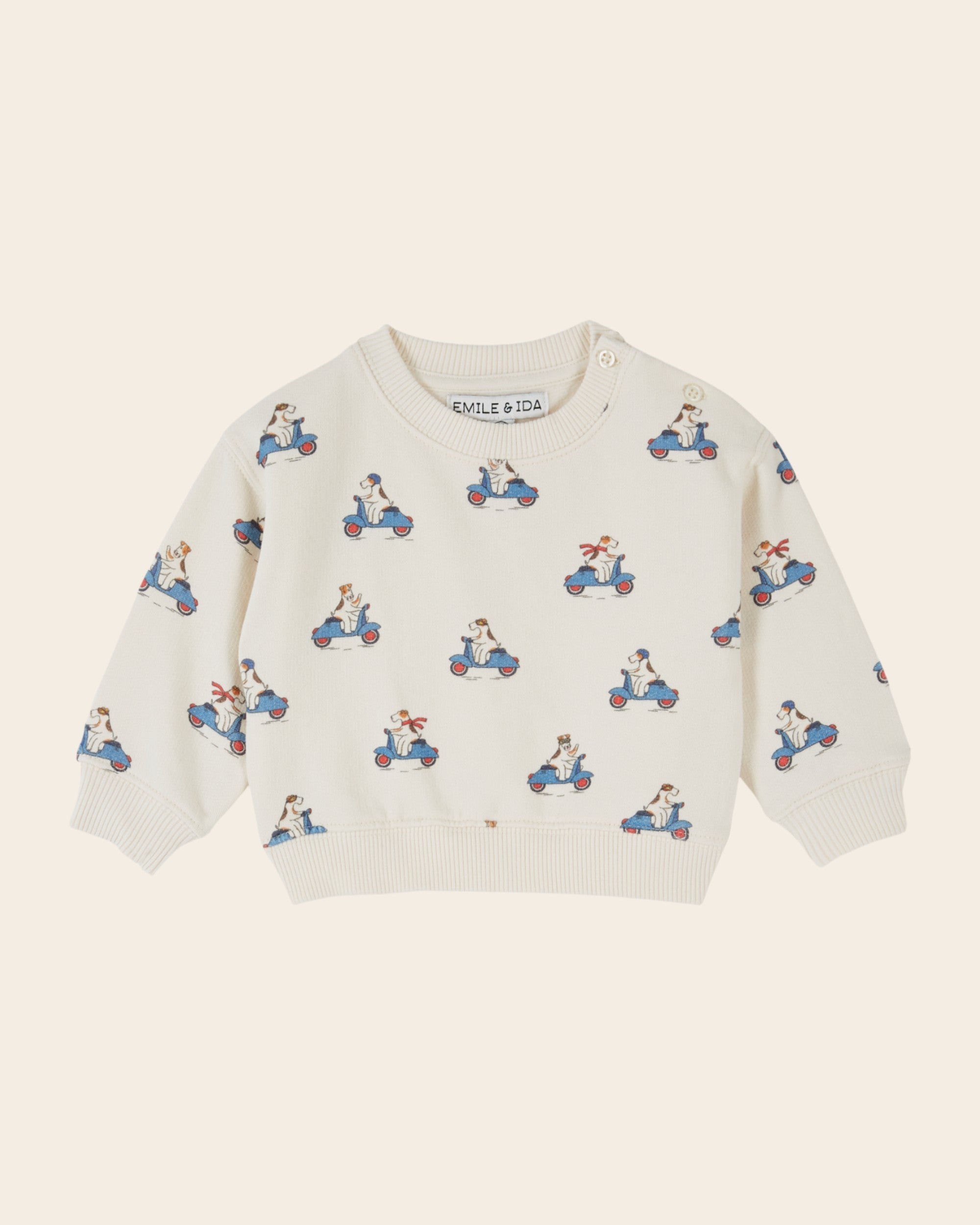 Organic Cotton Grand Dog Ecru Sweatshirt