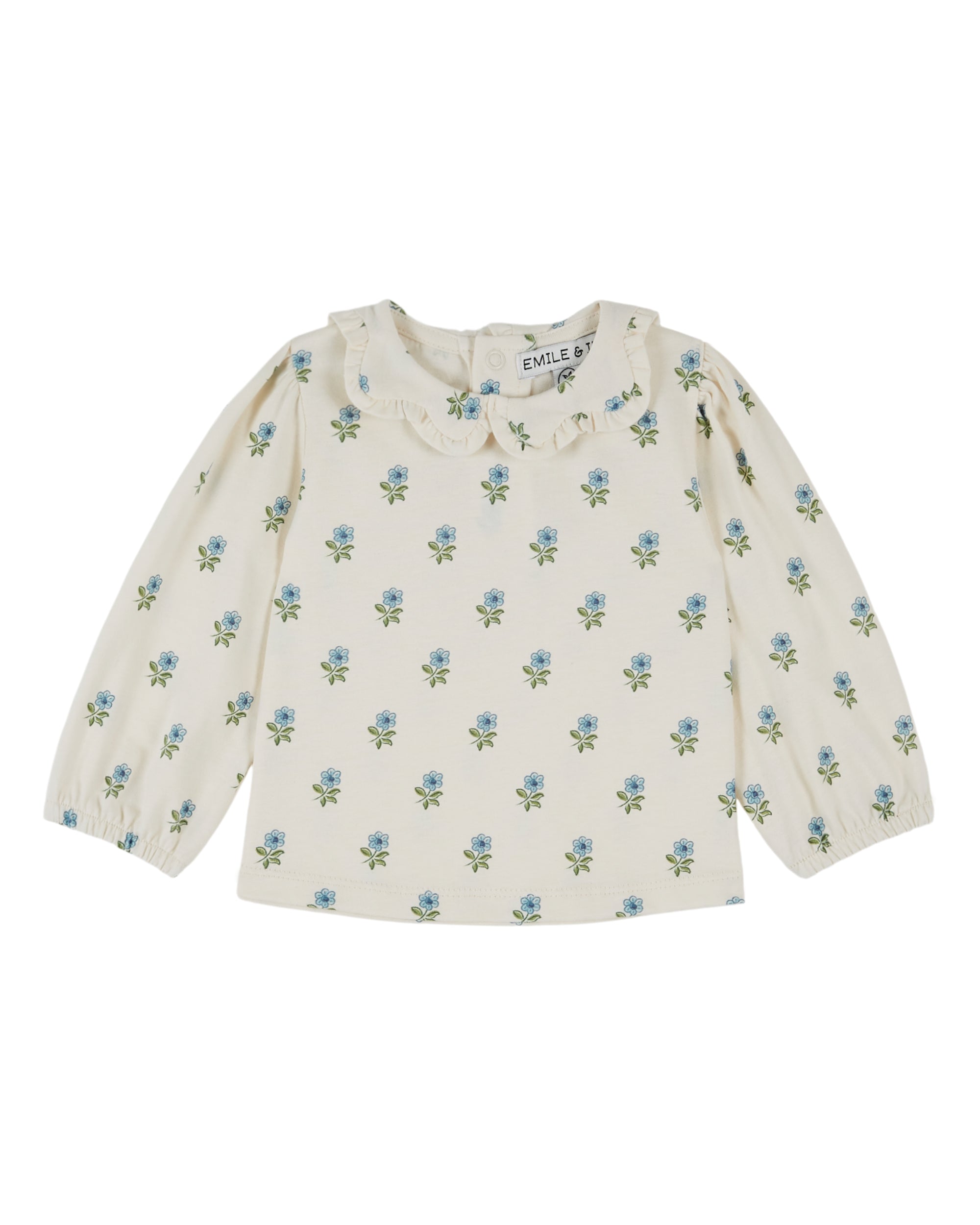 Organic Cotton Blue Floral Blouse