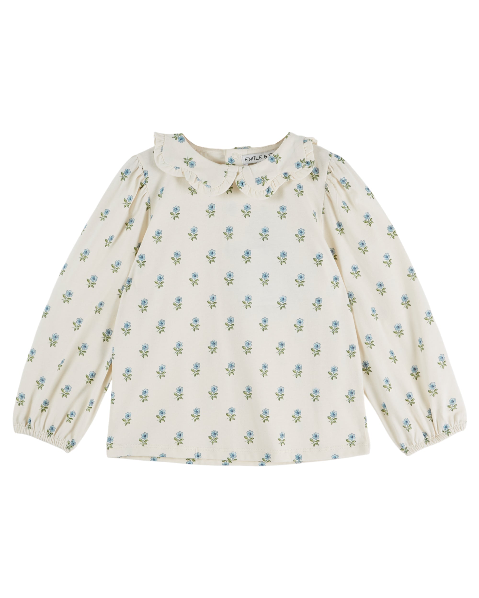 Organic Cotton Blue Floral Blouse