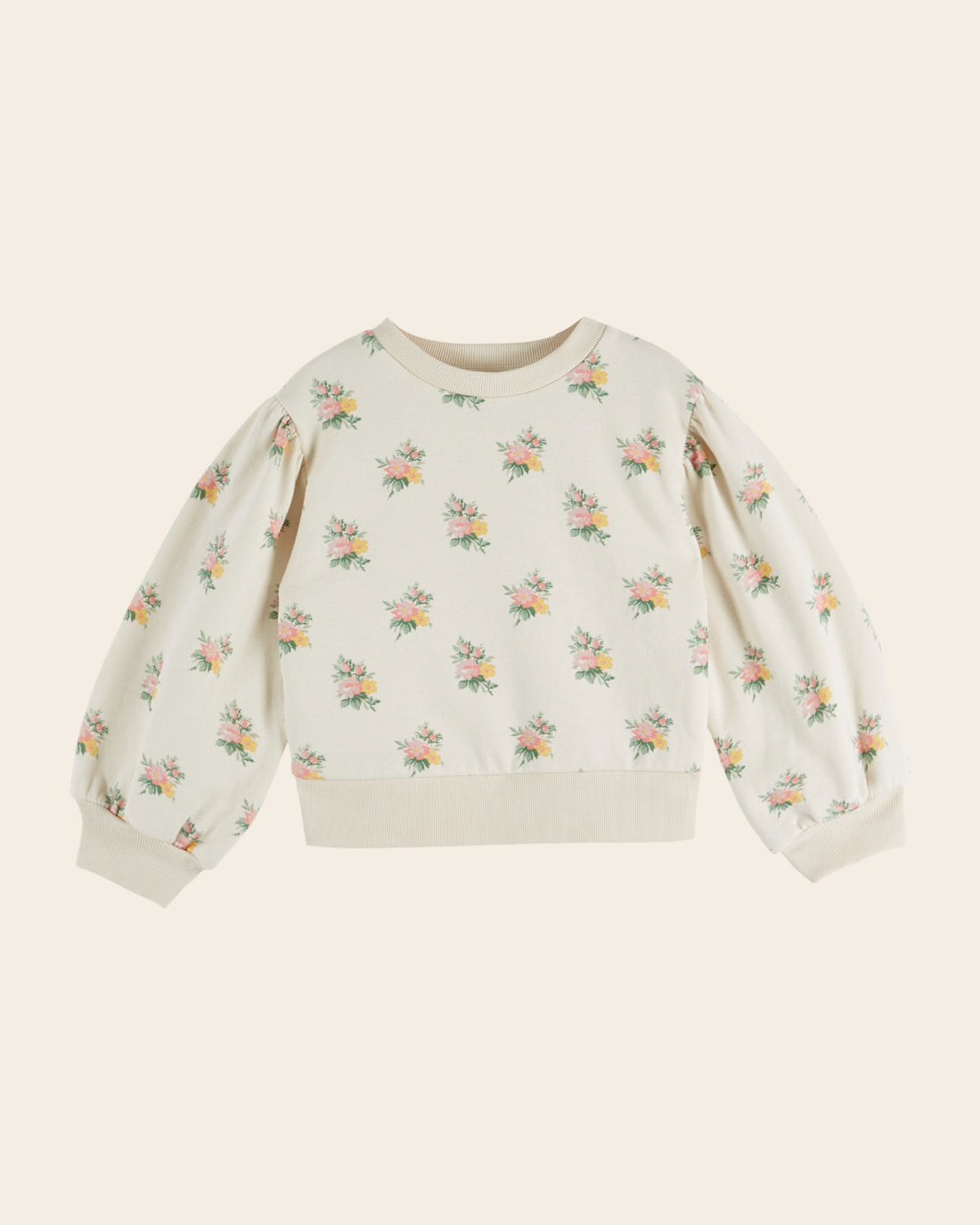 Organic Cotton Ecru Floral Sweatshirt