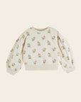 Organic Cotton Ecru Floral Sweatshirt
