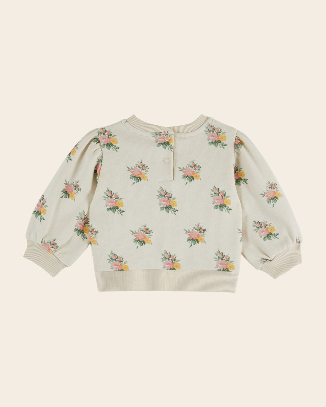 Organic Cotton Ecru Floral Sweatshirt