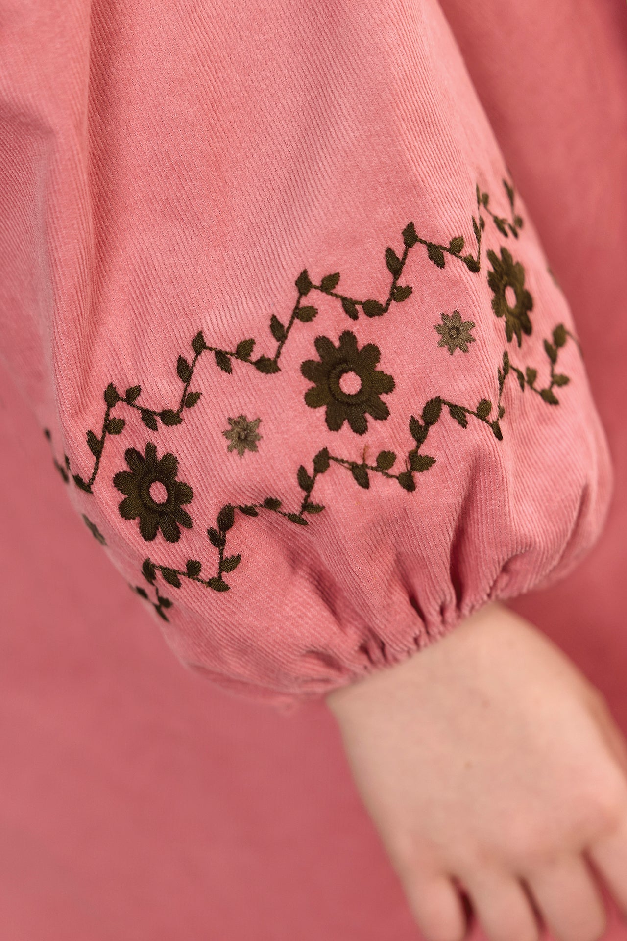 Pauline Corduroy Embroidered Dress