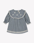 Navy Gingham Embroidered Maggie Dress