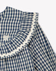 Navy Gingham Embroidered Maggie Dress