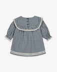 Navy Gingham Embroidered Maggie Dress