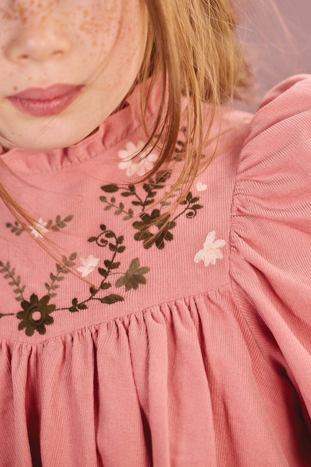Pauline Corduroy Embroidered Dress
