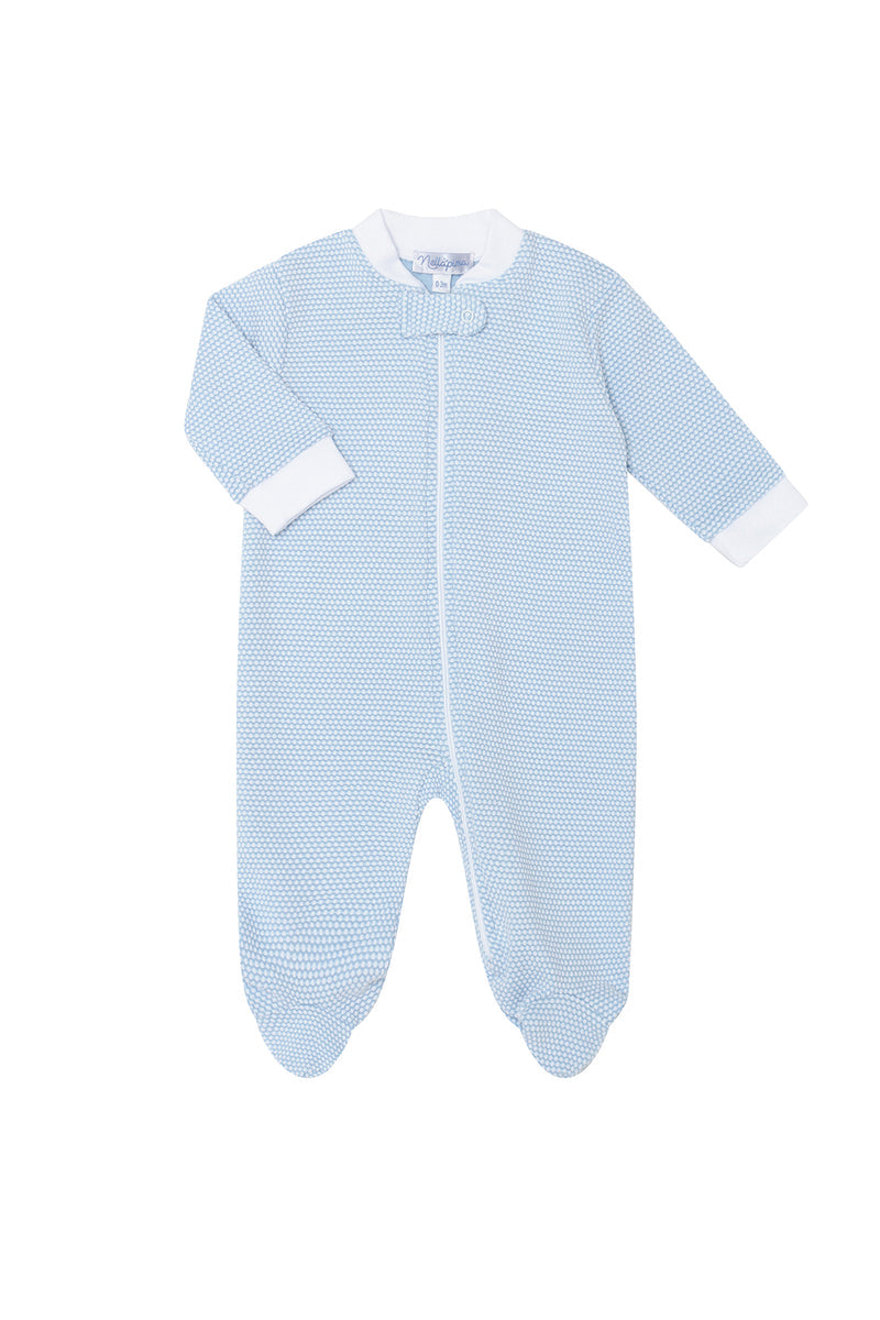 Blue Bubble Zip Footie