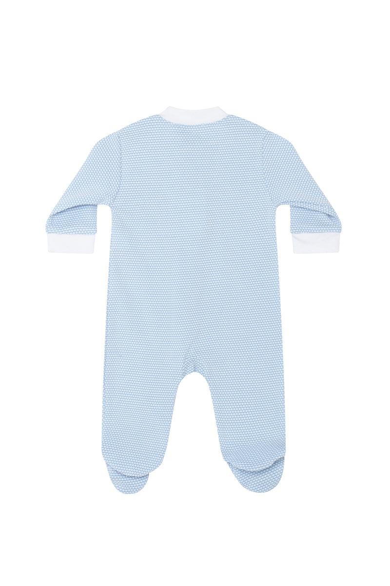 Blue Bubble Zip Footie