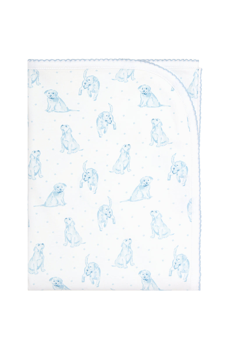 Blue Puppy Love Blanket