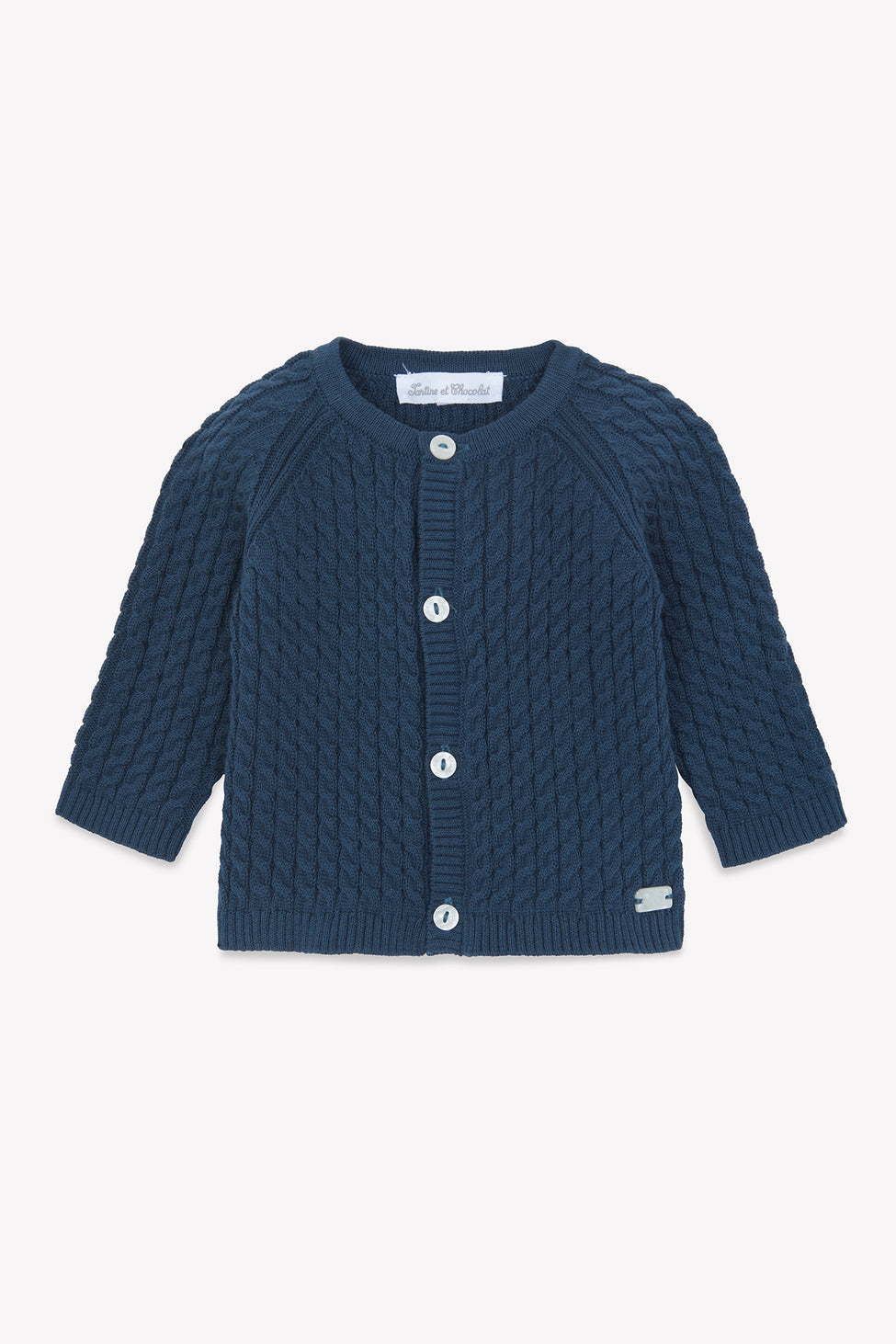 Tartine et Chocolat Navy Cableknit Cardigan