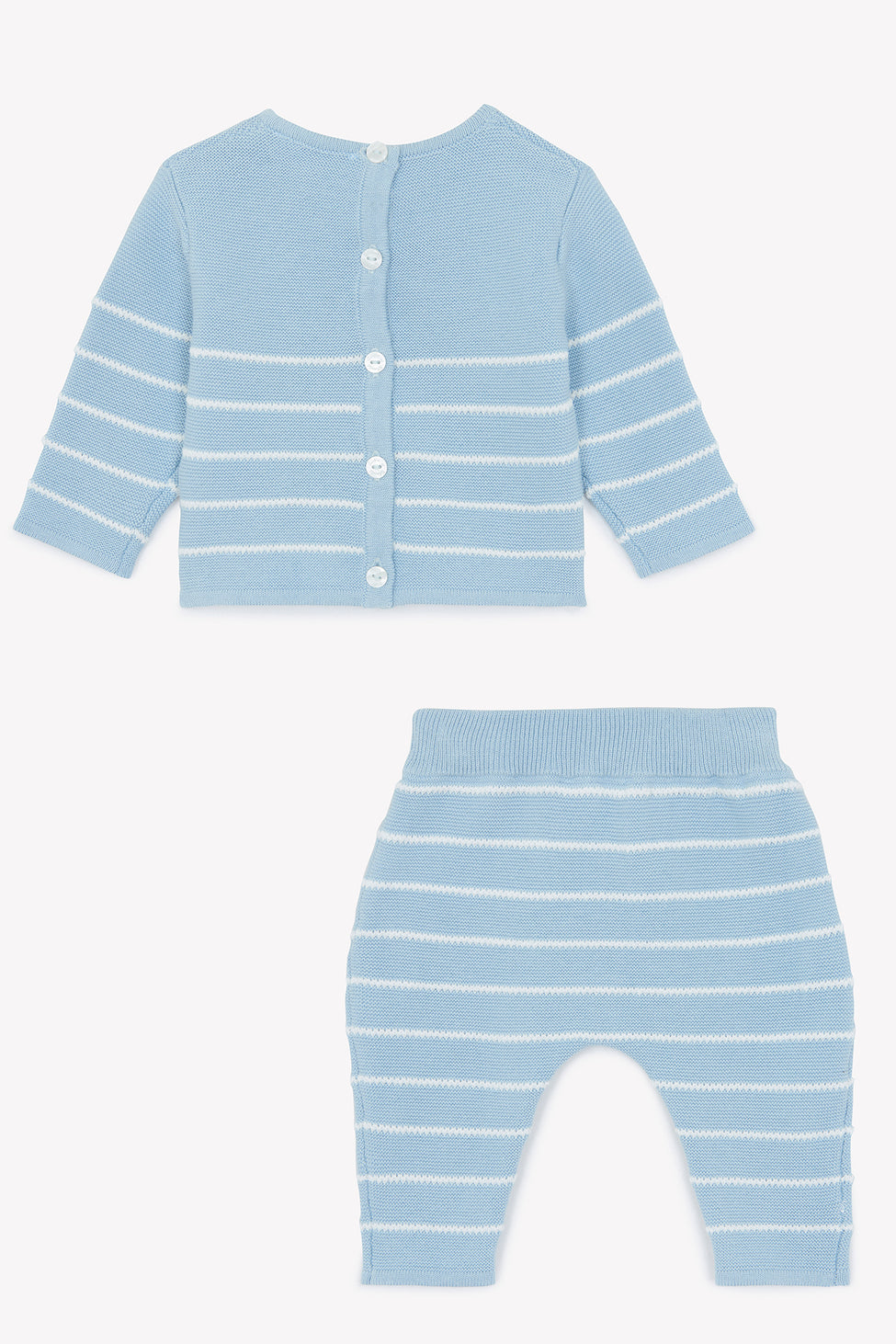 Blue Stripe Cotton Knit Set