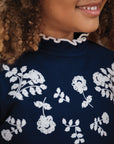 Tartine et Chocolat Navy Embroidered Sweatshirt