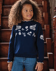 Tartine et Chocolat Navy Embroidered Sweatshirt