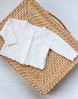 Ivory Floral Embroidered Wool/ Cashmere Cardigan