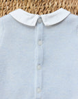 Heather Blue Wool Cashmere Collared Romper