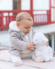 Greige Cotton Cashmere Baby Jacket