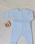 Wool/ Cashmere Light Blue Knit Set