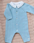 Tartine et Chocolat Cableknit Aqua Knit Romper