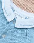 Tartine et Chocolat Cableknit Aqua Knit Romper