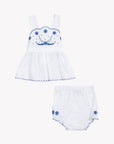 Tartine et Chocolat Blue Embroidered Bloomer Set