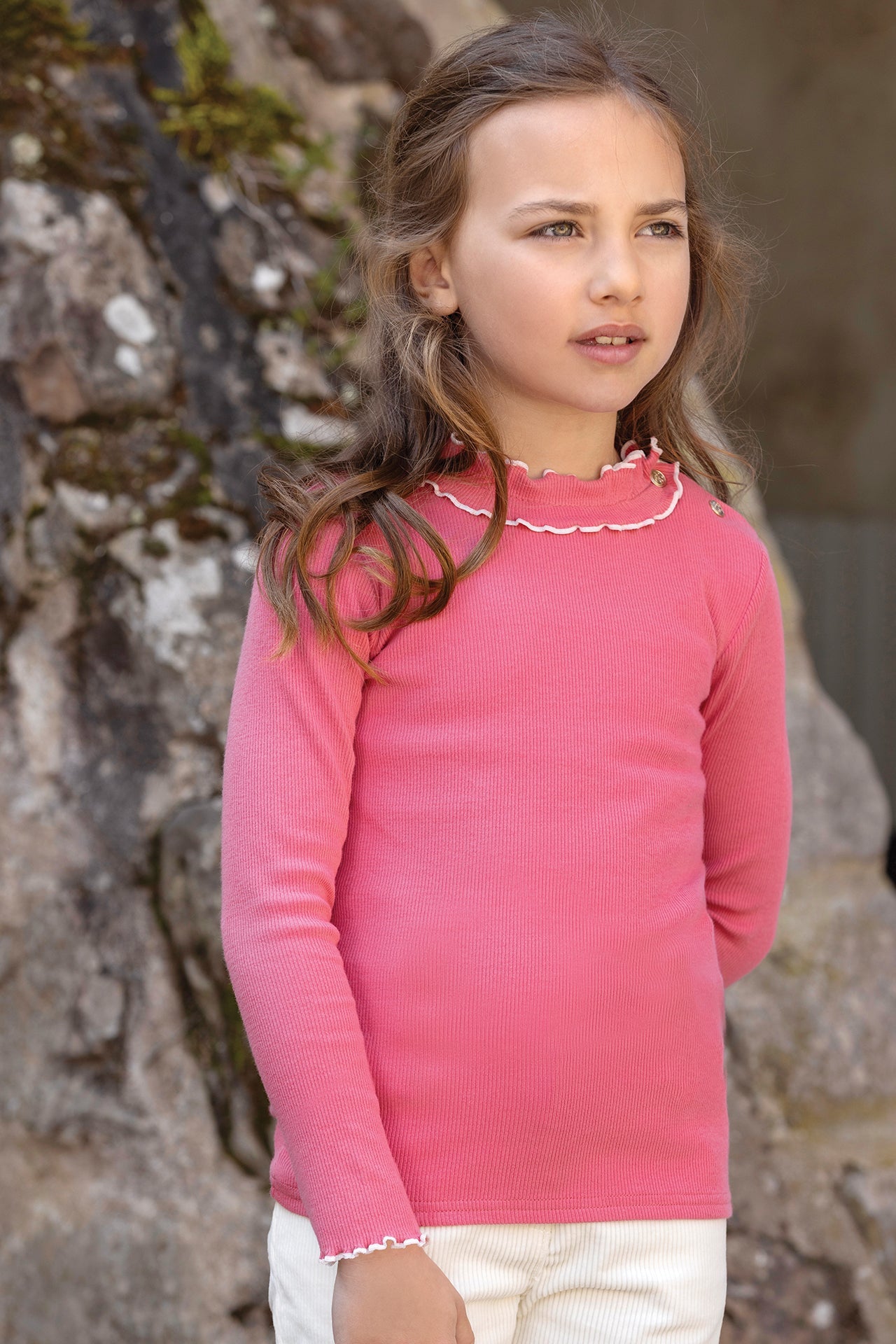 Tartine et Chocolat Peony Ribbed Mock Turtleneck