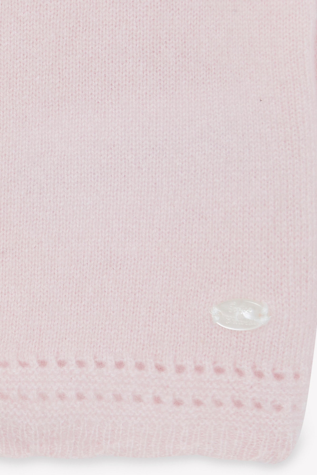 Tartine et Chocolat Pink Scallop Cashmere Cardigan