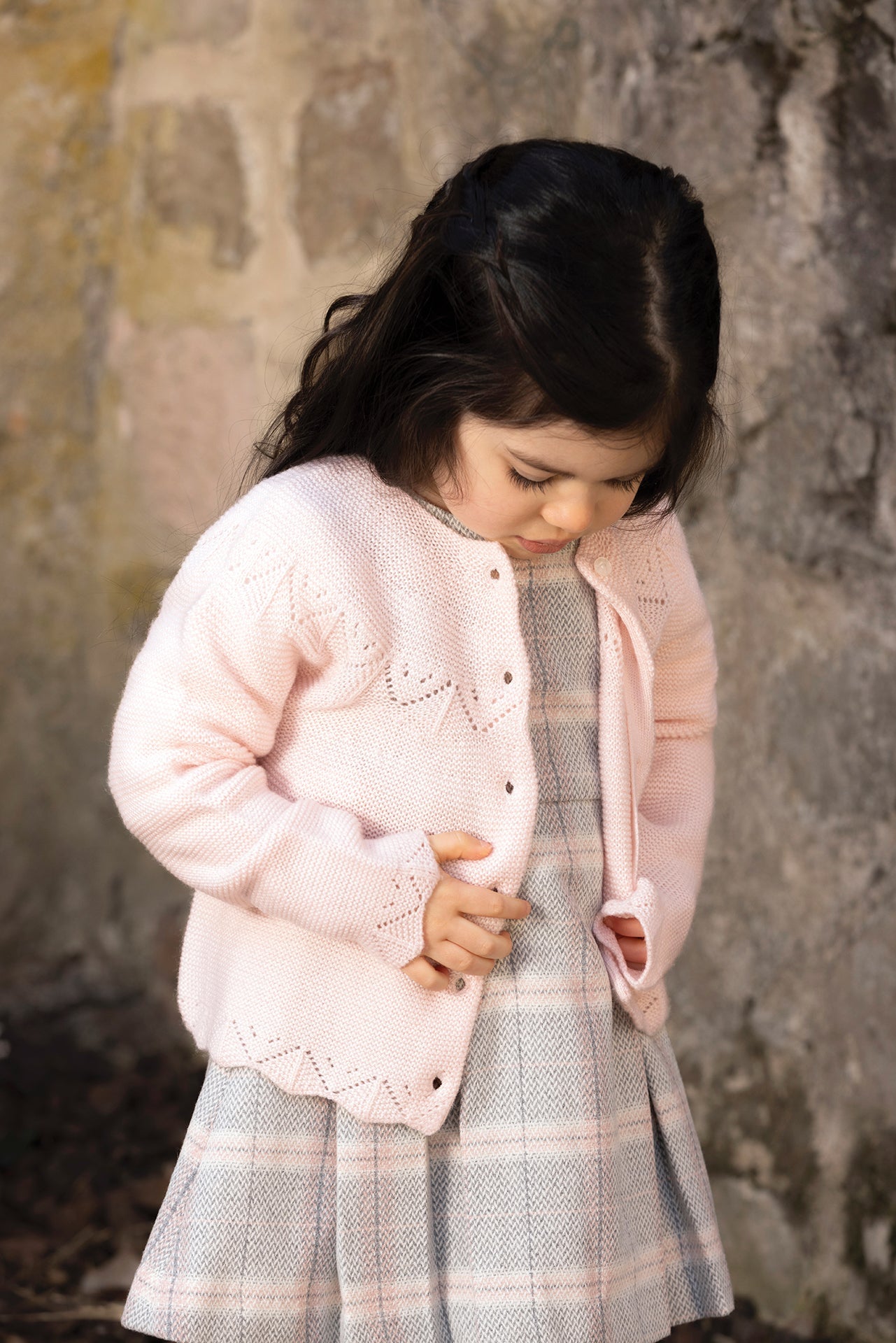 Pink Pointelle Wool Cashmere Sweater