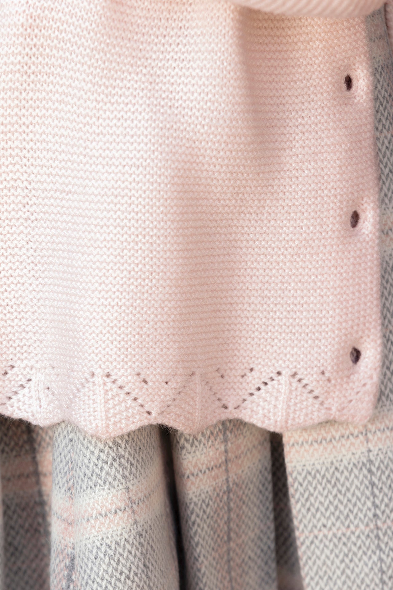 Pink Pointelle Wool Cashmere Sweater