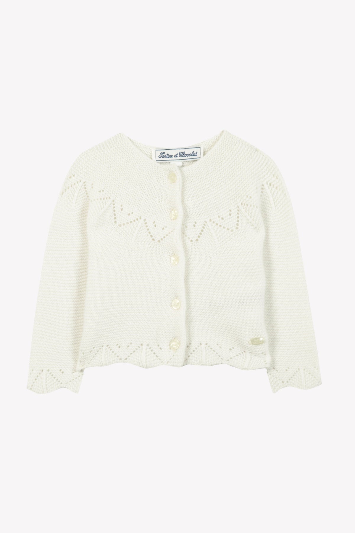 Tartine et Chocolat Zig Zag Ivory Cardigan